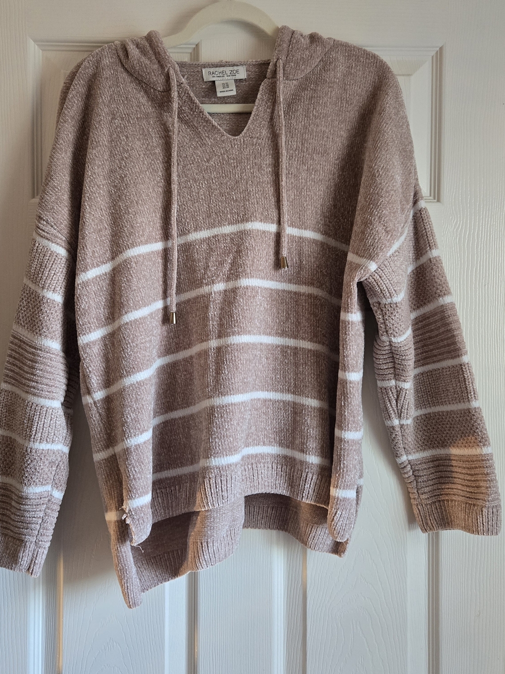 Rachel Zoe Striped Hooded Knit Sweater - Picture 1 of 3